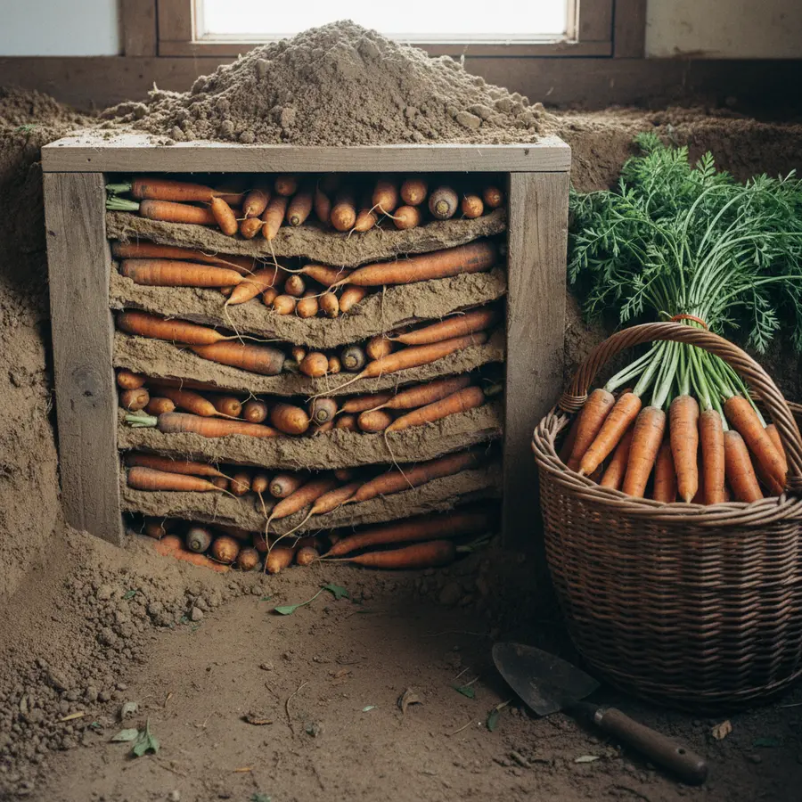 Karotten: Alles über Vitamine, Lagerung & Sortenvielfalt - Photo Karotten im Erdkeller lagern, gesund und frisch für die Vitamine