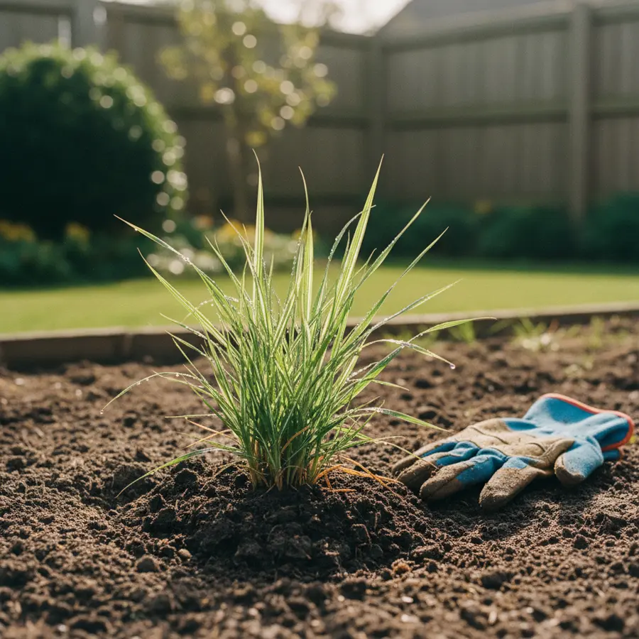 Miscanthus sinensis (Chinaschilf) kaufen & pflegen | Sorten-Guide - Photo Chinaschilf kaufen und pflegen in sonniger Gartenecke, feuchte Erde, Gartenhandschuh