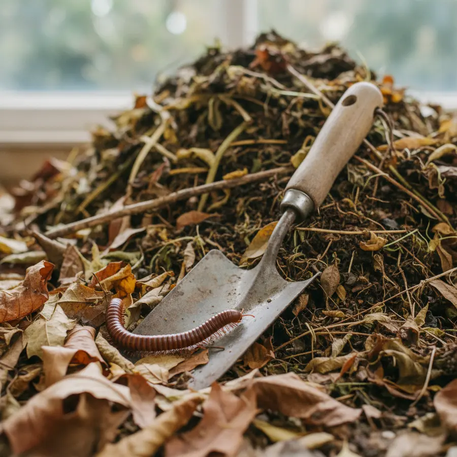 Tausendfüßler: Arten, Giftigkeit & nützliche Fakten im Überblick - Photo Tausendfüßler im Garten neben Komposthaufen mit Laub, im Überblick